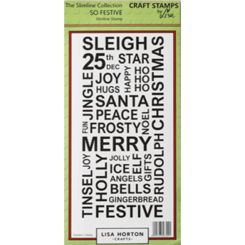 so festive slimline stamp   - by lisa horton LHCCS058
